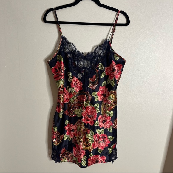 Victoria's Secret Vintage Gold Label Size Large Lace Satin Slip Night Dress SIB - Picture 1 of 7